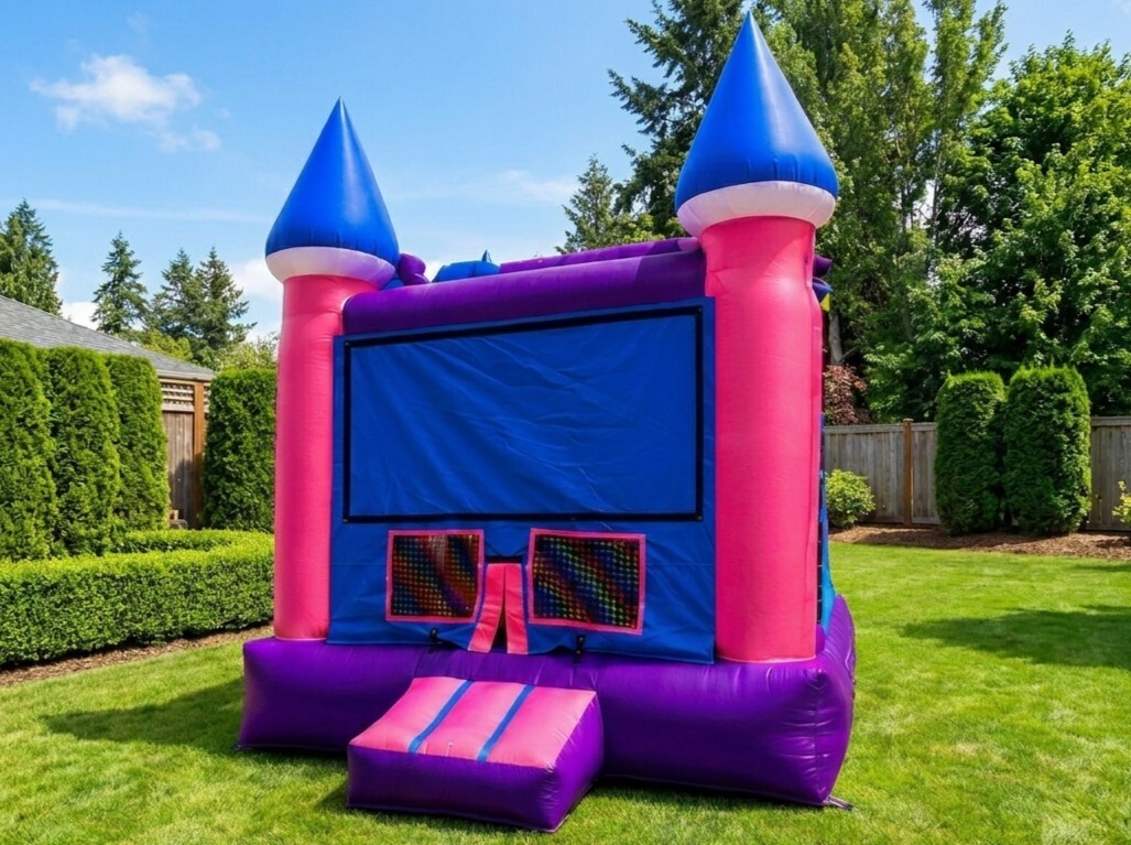 Pink & Blue Castle Bounce House