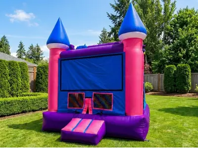 Pink & Blue Castle Bounce House