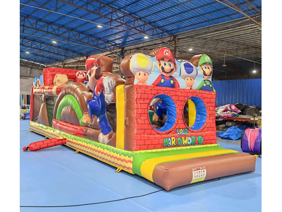 35ft long Mario Brothers obstacle course rental - double lane