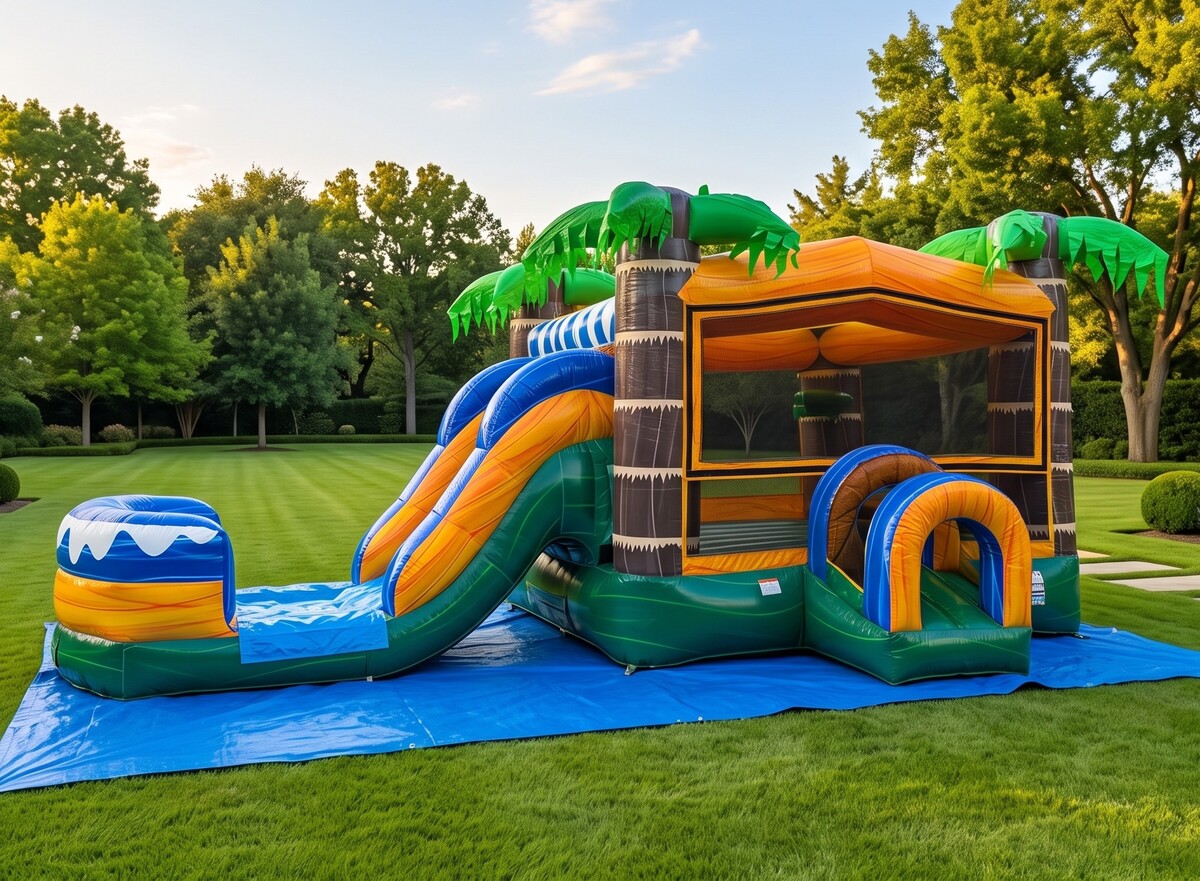 Tropical Combo Bounce House in Sour Lake
