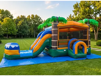 Tropical Combo Bounce House in Sour Lake