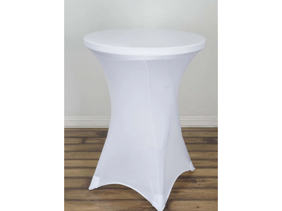 White cocktail table linen