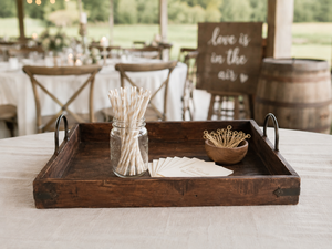 Tray - Brown - Rectangle - Wood - Rustic  24"x 16"x2.5"