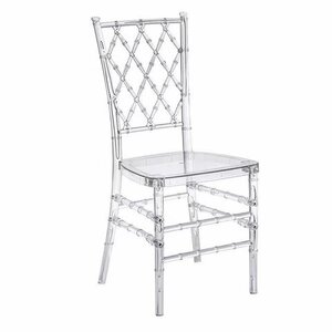 CLEAR INFINITY DIAMOND CHIAVARI CHAIR WITH WHITE CUSHION